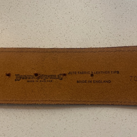 Banana Republic Jute Fabric & Leather Tip Belt Size 28 - Picture 11 of 13